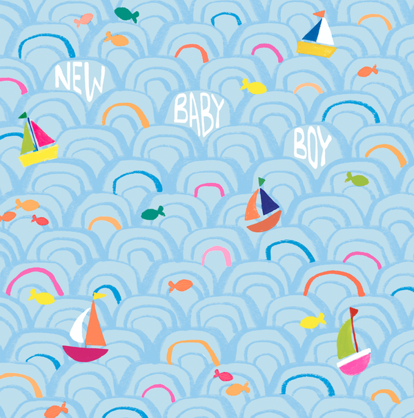 Paper Salad - Baby Boy Waves