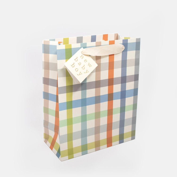 Caroline Gardner - Baby Boy Check Gift Bag