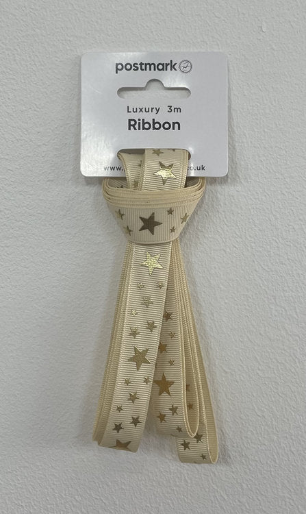 Cole Fabrics - Gold Stars 3m Ribbon - Cream– Postmark