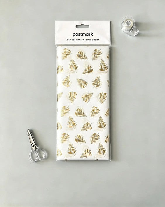 Postmark Tissue Paper - Gold Ferns